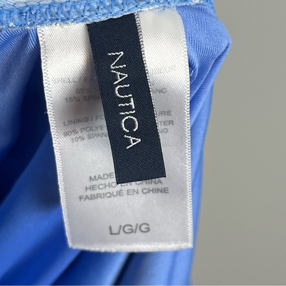 Nautica multi color tropical print crossback 1 pc. modest swimsuit, large. - Picture 10 of 13